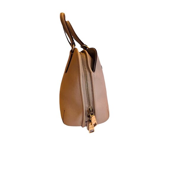 Coach Beige Crossgrain Leather Street Prince Satchel Top Handles 14 in X 11 in - Picture 3 of 14